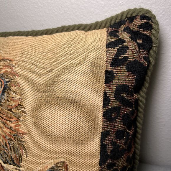 Ashford Court Lion Tapestry Throw Pillow 21 X 15 Safari Animal Print - Picture 2 of 7